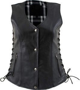 Men Leather <b>Waistcoat</b> Outdoor Wear Windproof Breathable Lightweight Genuine Leather Vest Solid Color - Product Image 1