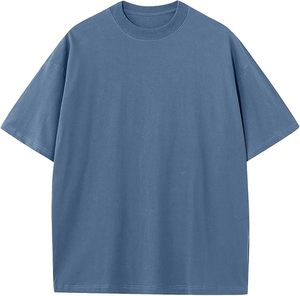 เสื้อยืดโอเวอร์ไซส์ผ้าฝ้ายแท้ 100% น้ำหนัก 220 กรัม พิมพ์ลายตามสั่งที่ไหล่ สไตล์ฮิปฮอป ไซส์ใหญ่พิเศษ ผ้าฝ้ายแท้ 100% ทรงบ็อกซี่ สำหรับผู้ชาย - Product Image 1