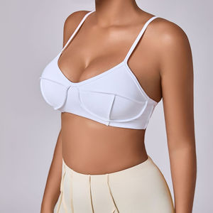 Sujetador Deportivo para Mujer Talla Grande, Cuello en U, Transpirable, Ligero, para Yoga, Fitness, Gimnasio, Ejercicio, Ropa Deportiva, con Logotipo Frontal Simple - Product Image 2