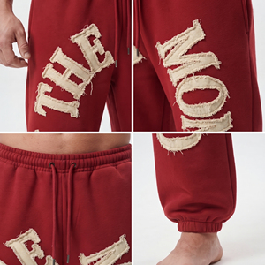 Pantalones Deportivos Personalizados al por Mayor para Hombre, Estilo Urbano, con Letras Estampadas en el Lateral, Pantalones Holgados de Gran Gramaje, 450 GSM - Product Image 6