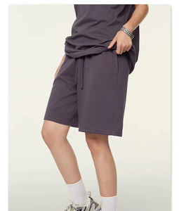 Pantalones cortos deportivos de estilo americano con cordón ajustable para hombre, color liso, venta al por mayor para ropa urbana - Product Image 2