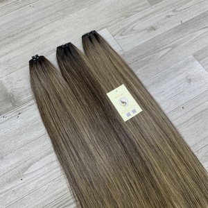 Extensions de cheveux humains vietnamiens de haute qualité, couleur mèches, trame machine, lisses, super double drawn, Genius Weft - Product Image 5