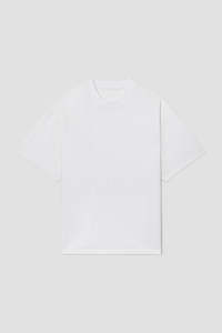 Camiseta de algodón de punto para hombre, cuello redondo, manga corta, holgada, color liso, teñida, ecológica, 220g - Product Image 4