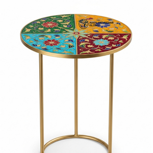 Table-tabouret de luxe en os jaune incrusté – Meuble artisanal de caractère, ottoman - Product Image 6