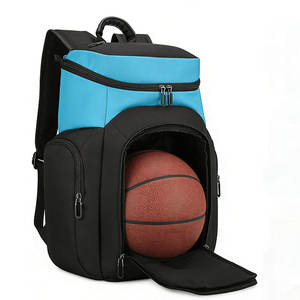 Sac à dos de basketball léger avec fermeture éclair, grande capacité pour ballons, chaussures et effets personnels - Sac de sport unisexe écologique - Product Image 1