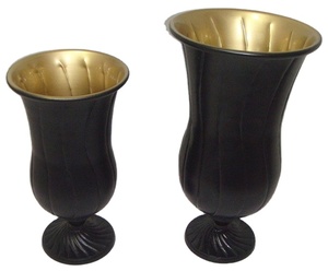 Venta caliente muerto mate Color negro forma única hierro Metal MESA CENTRO decorativo florero maceta hecha a mano - Product Image 4