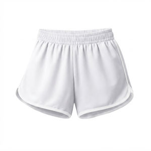 Shorts de sport marron pour femme, taille mi-haute élastique, en polyester tricoté respirant, coupe régulière, couleur unie, style décontracté - Product Image 3