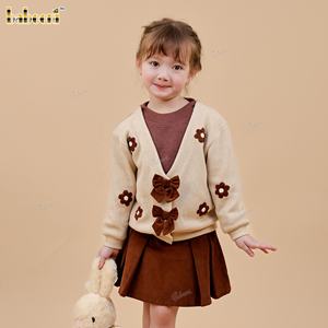 ชุดเดรสเด็กผู้หญิงลายดอกถักนิตติ้ง ทรงเอไลน์ ผ้าฝ้าย 100% คอกลม สไตล์ลำลอง ตกแต่งด้วยการเย็บมือ เป็นมิตรกับสิ่งแวดล้อม ODM-DR4540 - Product Image 1