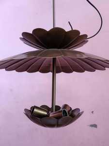Brass Handmade Flower Pendant <b>Light</b> Modern Petal <b>Ceiling</b> Fixture for luxury looking Home Decor Large Bedroom - Product Image 6