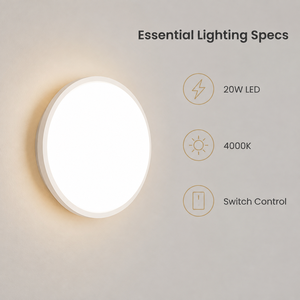 Applique murale LED moderne ronde, étanche, pour intérieur et extérieur, 20W, blanc chaud, pour la maison, la chambre, le salon, la salle à manger, 23cm - Product Image 4