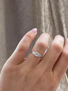 Custom 0.50ct Lab Grown Diamond 3 Stone <b>Ring</b> 14K 18K Solid Gold Teardrop Accent Band Wholesale B2B Bridal Jewelry Factory Price - Product Image 6
