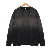 Sweat-shirt en coton épais 370 GSM, délavé à l'acide, coupe oversize, effet délavé neige, couleur dégradée, style mode