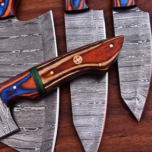 Ensemble de couteaux de cuisine Damas faits à la main, couteau de chef, couteaux de cuisine, manche en bois, hachoir, trancheur, couteau utilitaire, livraison USA Europe - Product Image 3
