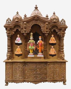 Teak Wood Brown Finish <b>Mandir</b> for Home Dom Style Hand Carved Wooden Indian <b>Mandir</b> Big Size Wooden <b>Mandir</b> Wholesale Prices Sale - Product Image 5
