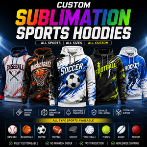 Sweat-shirt à capuche entièrement imprimé par sublimation, vêtements de sport personnalisés avec logo d'équipe pour hommes, femmes et jeunes joueurs - Product Image 5