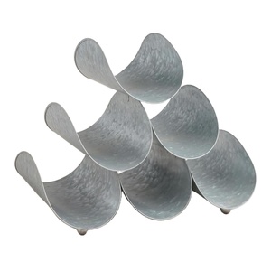 Moderno Soporte para Botellas de Vino con Diseño de Ondas Metálicas, Soporte Independiente de Aluminio para Almacenamiento de Botellas para Bar y Cocina, Cesta para Cocina - Product Image 1