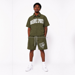 Windbreaker <b>Set</b> Outerwear <b>Sets</b> Streetwear <b>Men's</b> Tracksuit Windbreaker Short <b>Set</b> Lightweight Breathable Eco-Friendly Sweat Shorts - Product Image 1
