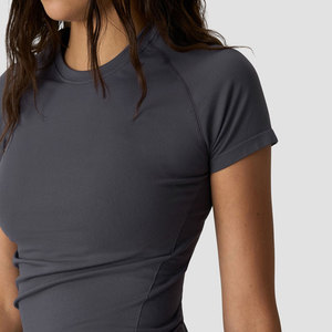 Ropa Deportiva de Bajo Precio, Material Spandex/Poliéster, Camiseta Lisa para Mujer, Ropa de Gimnasio, Compresión, Ropa de Entrenamiento al Aire Libre - Product Image 4