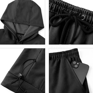 <b>Long</b> Sleeves Latest Design High Quality Hoodie <b>shorts</b> set <b>Men</b> Top Selling Custom Design Hoodie <b>shorts</b> set - Product Image 6