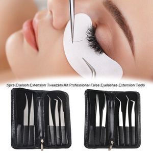 Pinces à cils en acier inoxydable de haute qualité pour kits d'extensions de cils, instruments de manucure - Product Image 5