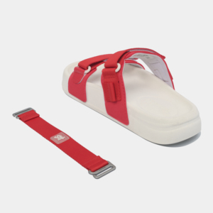 Sandalias Planas Rojas y Blancas con Diseño de Punta Abierta, Casuales para el Trabajo y Fines de Semana, Servicio OEM de Vietnam, Elegantes y Versátiles, Plataforma de 5 Ganchos - Product Image 3