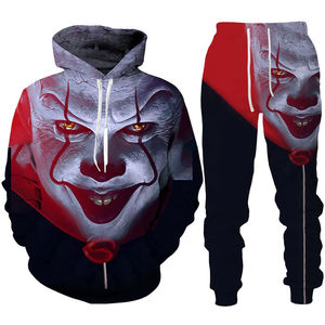 Conjunto Deportivo Unisex con Capucha de Pennywise de IT: Capítulo Dos, Manga Larga, Cordón Ajustable, Ropa Casual de Otoño, Corte Regular, Estampado Fotográfico - Product Image 4