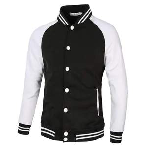 Chaqueta Varsity para Hombre, Color Naranja y Negro, Mangas con Botones, Cuello Camisero, Estilo Casual para Otoño, Largo Regular, Color Sólido, Material de Poliéster - Product Image 4