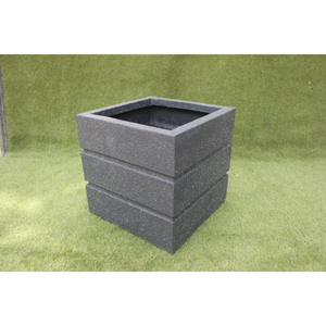 Classic Axis Design FRP Cubo Serie Square Fiberglass Lightweight Durable Floor Boughpot Drainage Hole Hand Carved Finish - Product Image 4