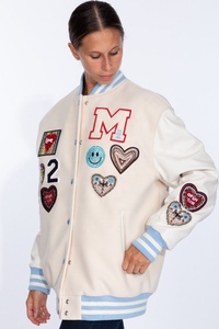 แจ็คเก็ตวาร์ซิตี้แบบอเมริกันสั่งทำพิเศษสำหรับผู้ใหญ่ ผ้าแคนวาสผสมขนสัตว์หนา สีบลัช ป้องกันน้ำ ระบายอากาศ กันลม - Product Image 2