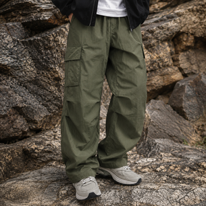 Custom Men's Nylon <b>Parachute</b> Cargo <b>Pants</b> Baggy Wide Leg Adjustable Ankle Y2K Streetwear Trousers - Product Image 4