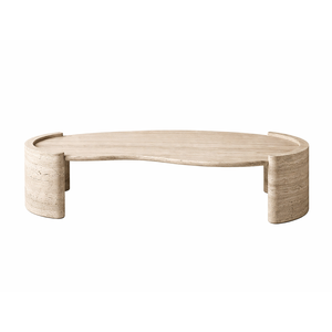 Marbre rectangulaire moderne en travertin naturel poli sur mesure - Product Image 3