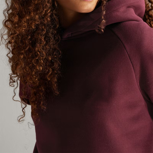 Sweat-shirts à capuche raglan pour filles, couleur bordeaux, 100% coton, manches longues, coupe ample, pour le jogging et la course en plein air - Product Image 6
