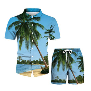 Servicio OEM, Conjunto de Camisa y Pantalones Cortos Estilo Hawaiano, Conjunto de Camisa y Pantalones Cortos Hawaianos de Alta Calidad en Venta - Product Image 1