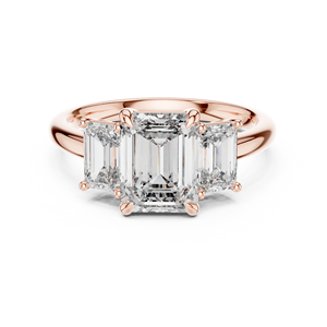 Anillos de Compromiso con Diamantes Cultivados en Laboratorio con Corte Esmeralda Sofisticado, Lujo Sostenible para Novias Éticas y Joyería Fina Personalizada - Product Image 1