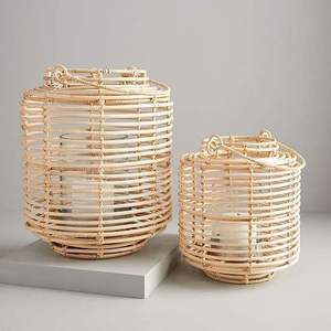 โคมไฟหวายทำด้วยมือพร้อมที่จับสำหรับตกแต่งบ้าน - Product Image 3