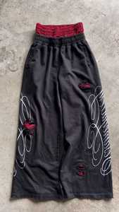 Vintage Wide Leg Sweatpants 100% Cotton Heavyweight Mid Rise <b>Elastic</b> Printed Casual <b>Trousers</b> for <b>Men</b> Streetwear Lounge Pants XS - Product Image 1