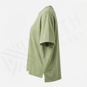 Camiseta Corta de Mujer con Efecto Ácido, Manga Corta, Cuello Redondo, Estilo Básico Holgado, Top de Verano, Color Personalizable - Product Image 3