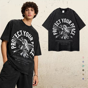 เสื้อยืดคุณภาพสูง 240 GSM ผ้าฝ้ายเจอร์ซีย์ 100% ระบายอากาศได้ดี ไซส์พลัส ทรงโอเวอร์ไซส์ ไหล่ตก ซักเอนไซม์ รับผลิตตามแบบ OEM - Product Image 4