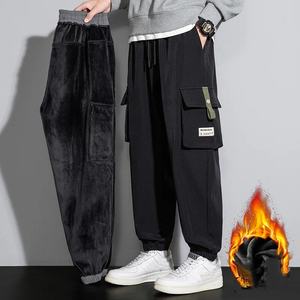 2023 hiver hommes Y2K Vintage Baggy pantalon épaissir chaud polaire Cargo cheville-longueur Joggers sarouel pantalon surdimensionné pantalon - Product Image 2