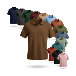 Polo personnalisé de qualité supérieure pour l'été, vêtements de voyage et de plein air, polo décontracté à manches courtes en coton mélangé doux, vente en gros - Product Image 1