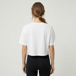 Women Casual Plain Crop <b>Top</b> Loose Fit Cotton T-Shirt Everyday Wear Soft Comfortable Summer Basic Tee - Product Image 2