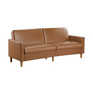 Sofá Cama Moderno de 1 Plaza en Piel Sintética Color Camel, Elegante y Confortable con Estructura de Madera Contrachapada Resistente para el Hogar - Product Image 6