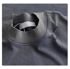 เสื้อยืดลายฟอกสีแบบกำหนดเองสุดฮิต คุณภาพสูง GSM ผ้าฝ้าย 100% เสื้อยืดผู้ชาย ดีไซน์ใหม่ พรีเมียม สำหรับใส่ลำลองหรือสตรีทแวร์ - Product Image 5