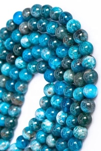 Blu <span class=keywords><strong>Apatite</strong></span> Perline Genuino Naturale Della <span class=keywords><strong>Pietra</strong></span> <span class=keywords><strong>Preziosa</strong></span> Rotonda Branelli Allentati - Product Image 5