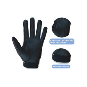 Gants de frappeur de baseball en cuir de qualité supérieure pour hommes, fermeture auto-agrippante, légers et durables, design respirant, couleur noire - Product Image 5
