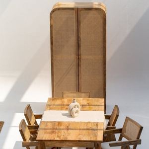 ตู้เก็บของทรงโค้งด้านบน รุ่นวานดานา เวสต้า เฮกซา ทำจากหวายสานธรรมชาติ ดีไซน์ทันสมัย โครงสร้างไม้เนื้อแข็ง - Product Image 5