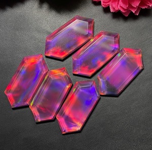Ópalo Aura Sintético Doblete Arcoíris Fuego, Corte Hexagonal Largo, Gema Suelta, Tamaño Personalizado para Diseño de Joyería, Venta al por Mayor - Product Image 4