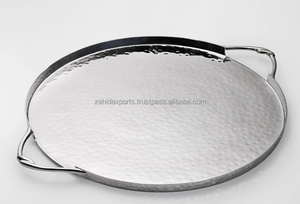 Luxury Handmade Aluminium tray Polished <b>Silver</b> Finished Floral Texture <b>Mirror</b> Modern Design Multi-piece Package Christmas - Product Image 2