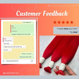 CDYHAIRVN Extensiones de Cabello Natural Vietnamita Liso Extremo Sin Remy Tono Borgoña Personalizado 8 40 Pulgadas de Largo Color de Fábrica - Product Image 6