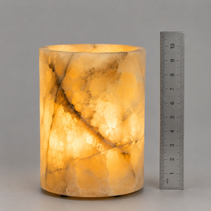 Jarrón de Mármol Ónix Pulido Natural, Hecho a Mano, Ecológico, Lámpara Nocturna de Piedra Brillante, Decoración para el Hogar, Venta al Por Mayor - Product Image 4